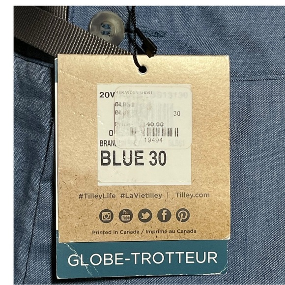 Tilley Wanderer Shorts Brandon Short BLBS1 Blue Size 30 - Picture 8 of 14